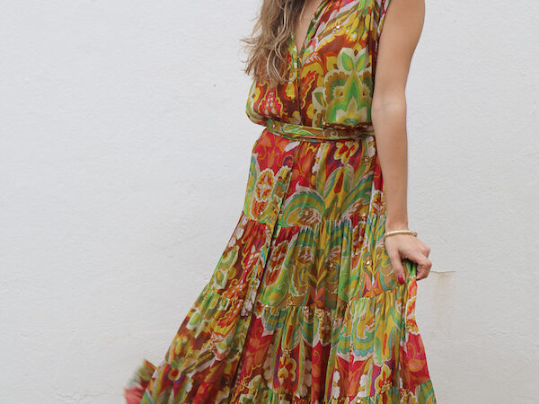 vestido boho chic estampado eventos