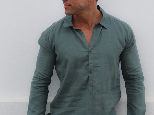 camisa lino hombre