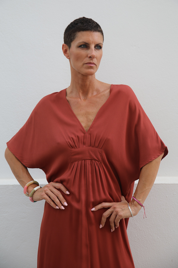 Caftan estio vestido boho en color terracota tendencia utopia tarifa