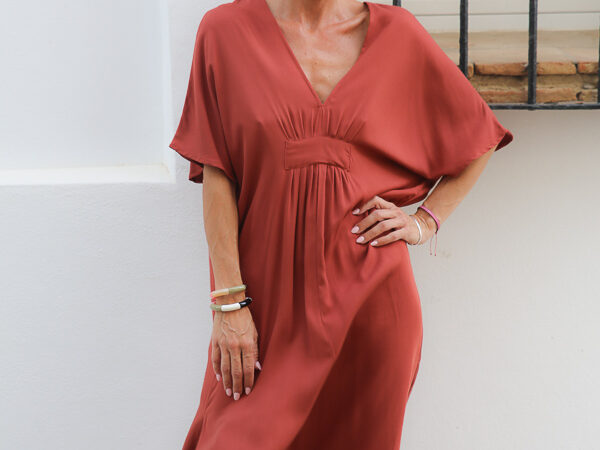 Caftan estio vestido boho en color terracota tendencia utopia tarifa