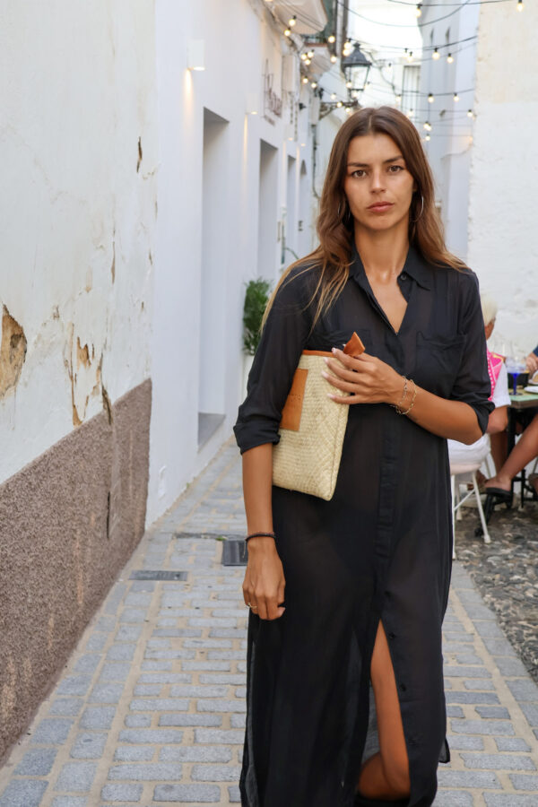 Long dress voile black - Imagen 4